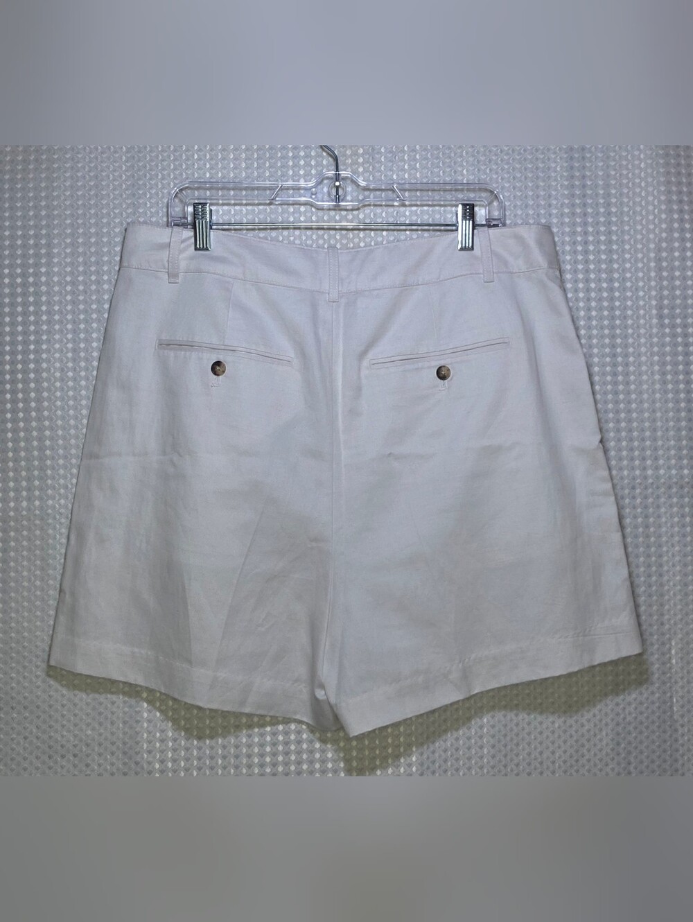 Madewell White High Rise Pleated Tailored Shorts Size 14 Coastal Grandmother - Picture 4 of 10